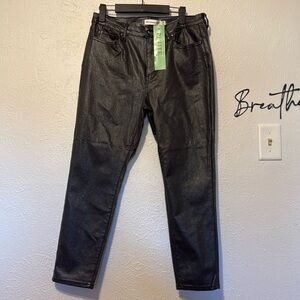 Rebecca Minkoff Black Metallic Skinny Jeans size 12P